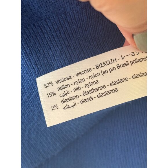 Zara Blue Long Sleeve Sweater Button Cuff Size M - Picture 5 of 9